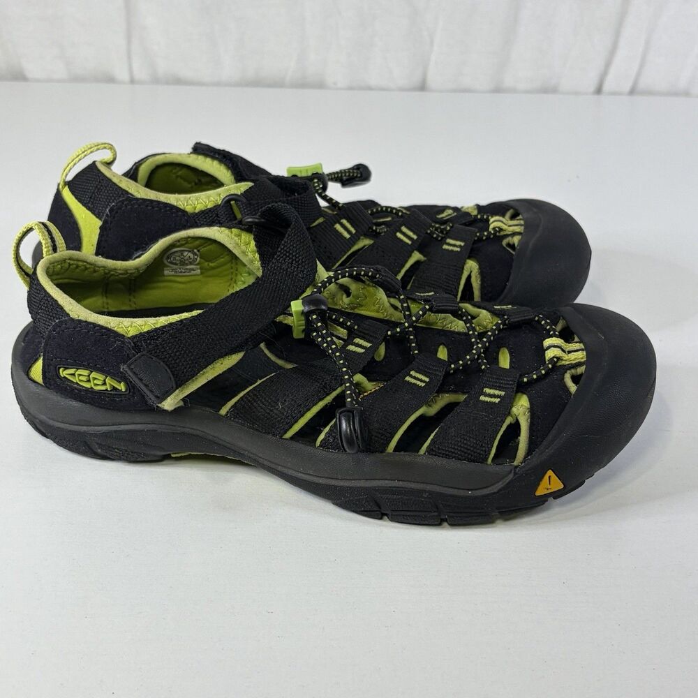 KEEN Youth Newport H2 Hiking Sandals Size 5 Racer Black/Green